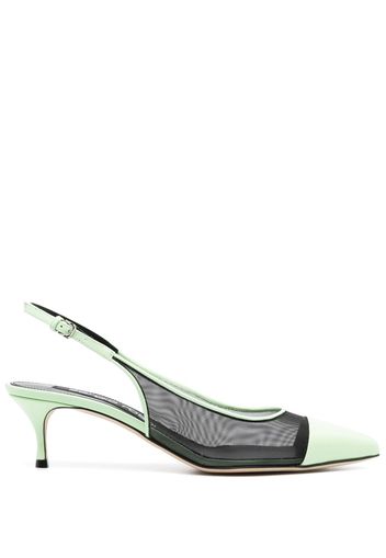 Sergio Rossi mesh-panelling pointed-toe pumps - Nero