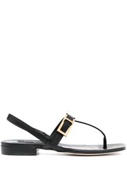 Sergio Rossi buckle-details flat sandals - Nero