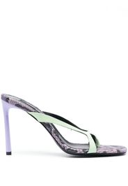 Sergio Rossi Sr Aracne 95mm snake-print mules - Verde