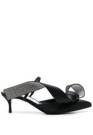 Sergio Rossi X Sergio Rossi Marquise 50mm crystal bow mules - Nero