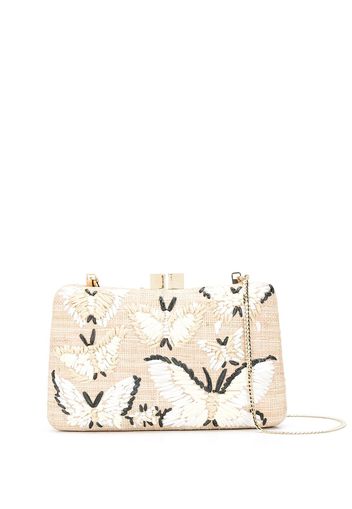 SERPUI Charlotte straw clutch bag - Toni neutri