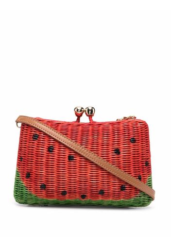 SERPUI wicker watermelon clutch bag - Rosso