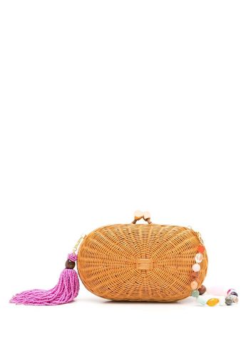 SERPUI Clutch Olivine con design intrecciato - Marrone