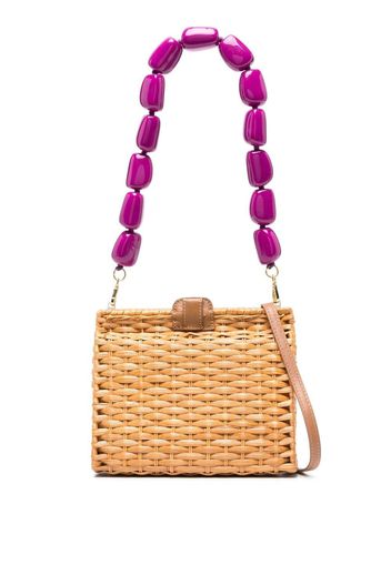 SERPUI woven wicker shoulder bag - Marrone