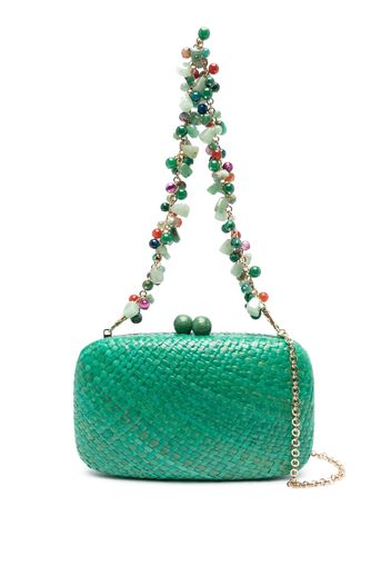 SERPUI interwoven bead-chain clutch bag - Verde