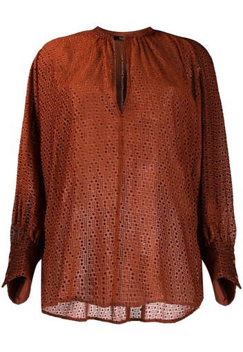 patterned long-sleeve blouse