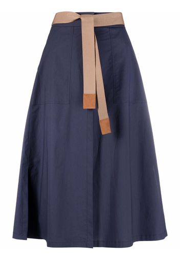 Seventy A-line cotton midi skirt - Blu