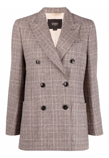 Seventy checked double-breasted wool blazer - Toni neutri