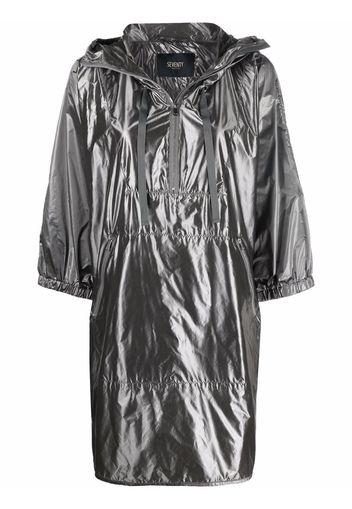 Seventy high-shine hooded coat - Grigio