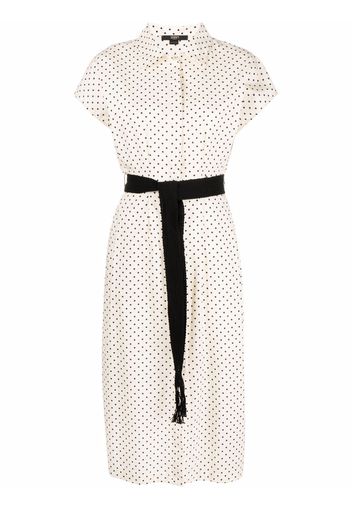 Seventy belted polka-dot midi dress - Toni neutri