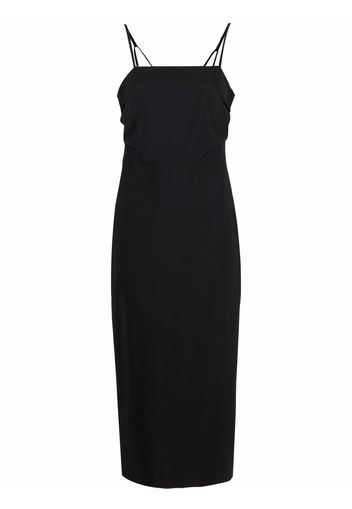 Seventy square neck sleeveless midi dress - Nero