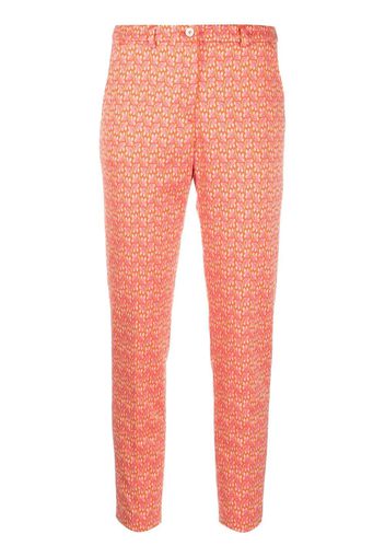 Seventy floral-print slim-fit trousers - Arancione