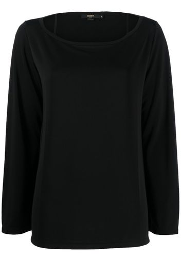 Seventy scoop-neck long sleeve top - Blu