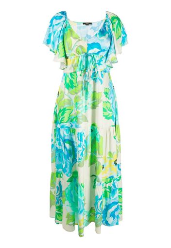 Seventy floral-print V-neck midi dress - Toni neutri