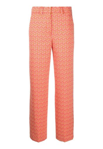 Seventy jacquard four-pocket straight trousers - Arancione