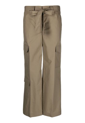 Seventy straight-leg belted cotton trousers - Toni neutri