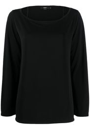 Seventy scoop-neck long sleeve top - Blu