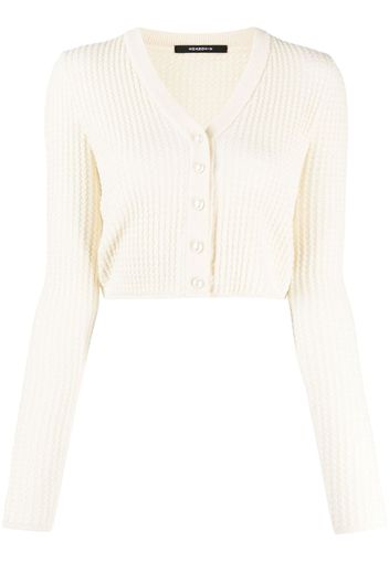 SHANG XIA V-neck ribbed cardigan - Bianco