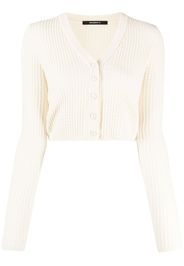 SHANG XIA V-neck ribbed cardigan - Bianco