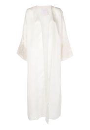 SHATHA ESSA jacquard silk satin maxi dress - Bianco