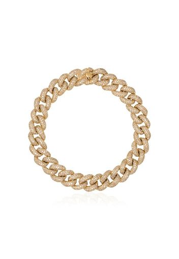 Bracciale chunky a maglia barbazzale in oro giallo 18kt con diamanti