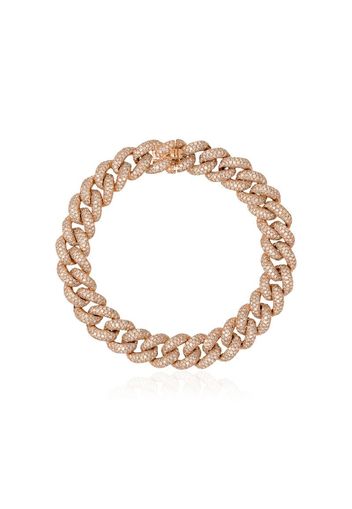 Bracciale chunky a maglia barbazzale in oro giallo 18kt con diamanti