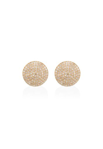 18kt gold round pave diamond stud earrings