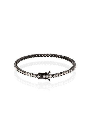 Bracciale tennis mini in oro nero 18kt con pavé di diamanti