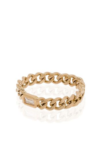 18K yellow gold baby link diamond ring