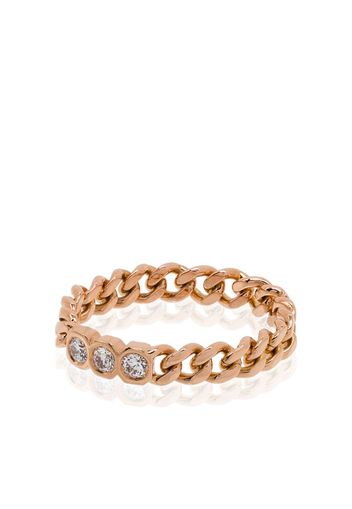 18K rose gold Baby Link triple diamond ring