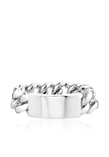 SHAY 18K white gold ID flat link ring - Argento