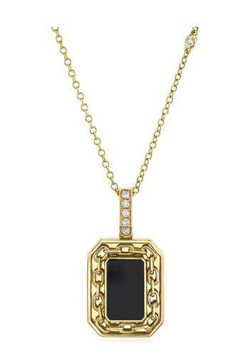 SHAY 18K yellow gold diamond and onyx pendant necklace - Oro