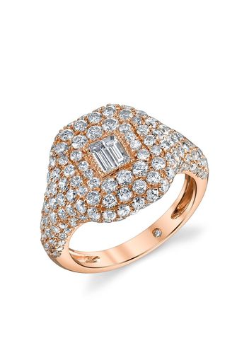 SHAY Anello Essential in oro rosa 18kt con pavé di diamanti