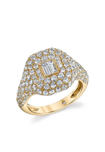 SHAY 18kt yellow gold diamond baguette pavé ring - Oro