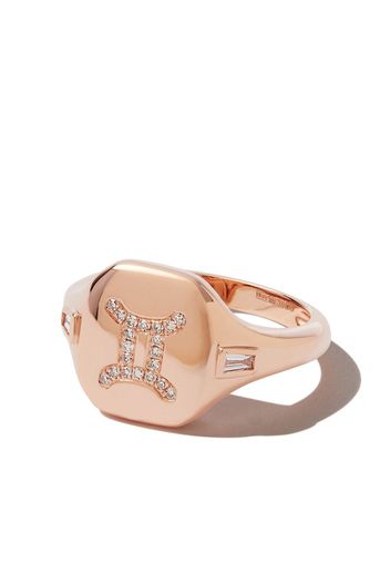 SHAY SHAY 18K RG ZODIAC GEMINI SIGNET PINKY - Rosa