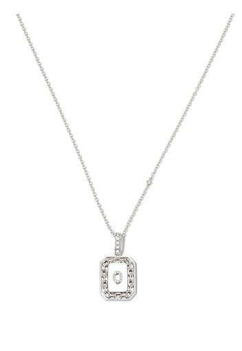 SHAY 18kt white gold O-initial bead-chain necklace - Argento