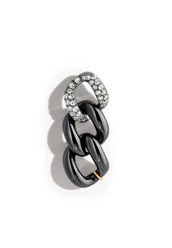 SHAY 18kt black gold diamond chain stud earring - Nero