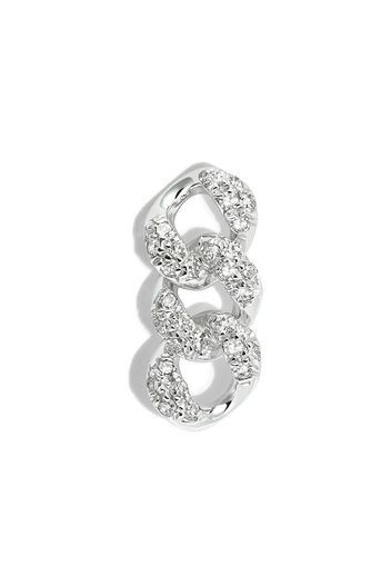 SHAY 18kt white gold diamond chain stud earring - Argento