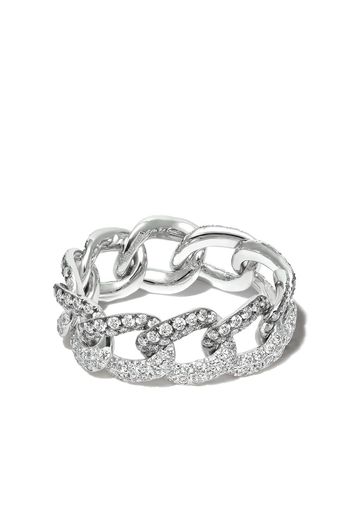 SHAY 18kt white gold diamond link ring - Argento