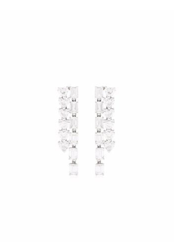 SHAY 18kt white gold double diamond waterfall earrings - Argento