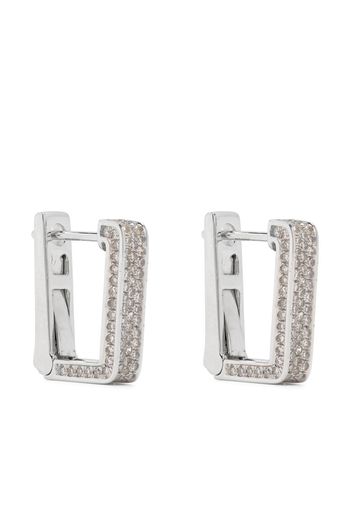 SHAY Orecchini in oro bianco 18kt Deco con pavé di diamanti - Argento