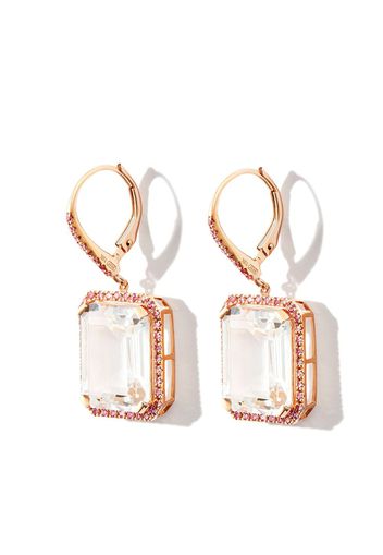 SHAY 18kt yellow gold diamond and sapphire drop earrings - Oro