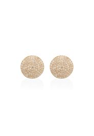 18kt gold round pave diamond stud earrings