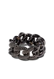 SHAY 18K black gold diamond chain ring - Nero
