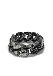 SHAY 18K black gold chain ring - Nero