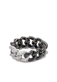 SHAY 18kt white gold diamond link ring - Nero