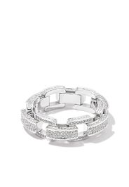 SHAY 18kt white gold Deco Link diamond ring - Argento