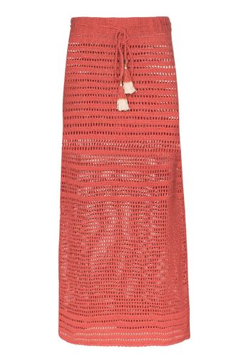 Indra crochet-knit midi skirt