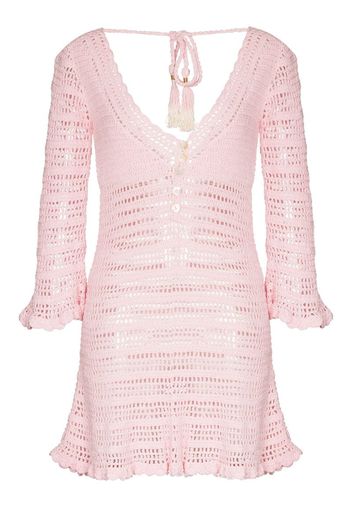 Neha ruffled crochet-knit dress