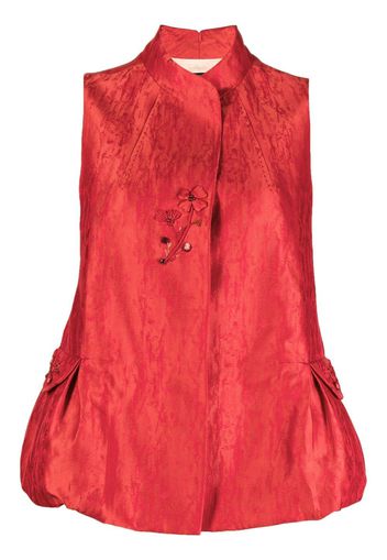 SHIATZY CHEN Gilet con applicazione a fiori - Rosso